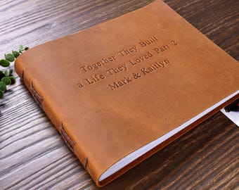 Álbum de fotos familiar personalizado, libro de recuerdos, libro de visitas de cuero, regalo de aniversario