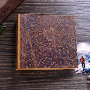 Personalisiertes Leder 4x6 Fotoalbum mit Taschen, Album für 100/200/300 Fotos, Journal, Valentinstagsgeschenk, Muttertag, Geschenk für Sie