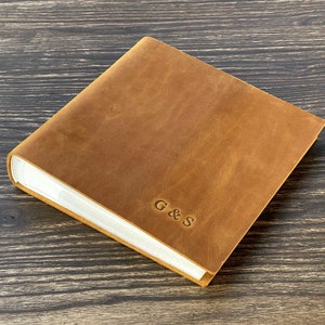 Personalized Leather Photo Album with Pockets,Album for 100/200/300 Photos