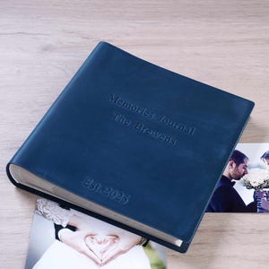 Personalized Leather Photo Album Family Scrapbook  Vintage Leather Journal