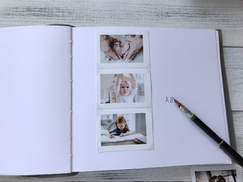 Personalisierte Leder Scrapbook, Hochzeitsfoto Gästebuch, Familienalbum, Personalisiertes Fotoalbum Bild 7
