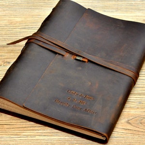 Rustic Leather Photo Album for Collect Precious photos, Wedding Album&Guest Book, Anniversary gifts, Birthday gifts