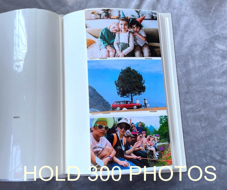 Personalized Leather 4x6 Photo Album with Pockets,Album for 100/200/300 Photos ,Valentine's Day Gift ,Mother's Day,Gift for Her image 9