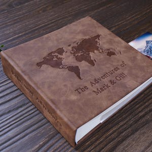 Personalized Our Adventure Book ,Custom Photo Album ,Leather Scrapbook , Adventures Book,Gift for Him and Her
