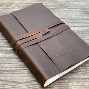 Personalized Leather Bound Album 4x6 for  100/200/300 Photos Photo Album with sleeves Vintage Collection Album