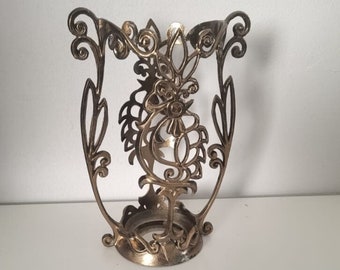 Vintage Metal Vase Holder, Ornate Vase Candle Holder Wedding Home Decor, Table Decor