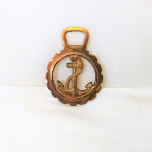 Vintage brass horse Brass Decor, Wall Decor, Vintage Home Decor, Fireside Decor , engraving Ship Anchor