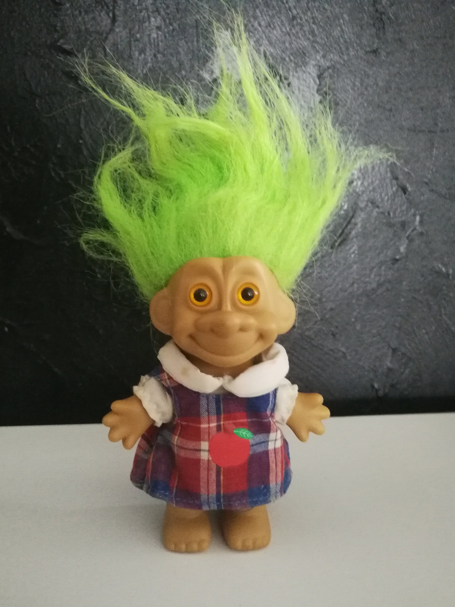 Vintage green hair troll doll vintage Cherry printed costume | Etsy