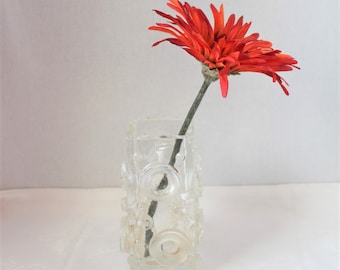 Vintage Scandinavian Modernist Solid Hard Bubble Glass Vase Mid Century Modern Scandinavian Design Nordic Decor