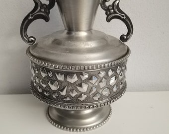 Norwegian Savo Pewter Amphora Shape Two Handles Vase Norway Tinn