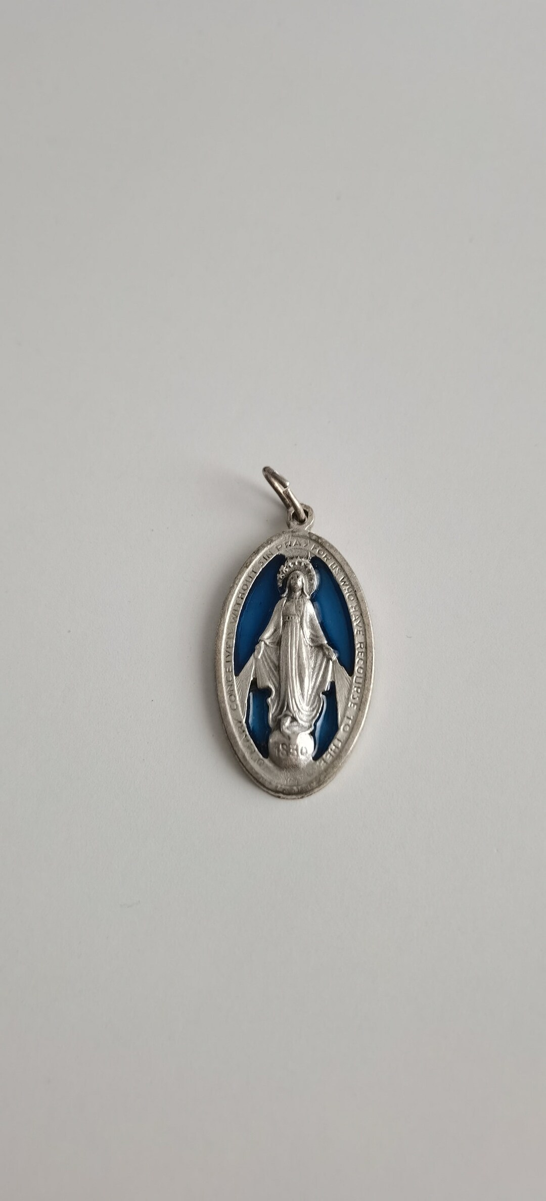 Virgin Mary - Vintage French Miraculous Medal or Pendant - Catholic ...