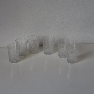 Vintage set van 6 hemah borrelglaasjes, Russische Vodka Shooters, Home Bar Decor, Sovjet-glas 1993s, kerstcadeau, helder vintage glas.