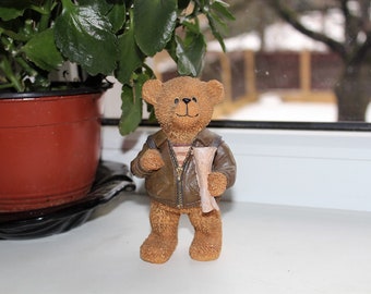 Vintage Teddy Bear Figurine, Bear Ceramic Figure, Bear Statue, Bear Collection