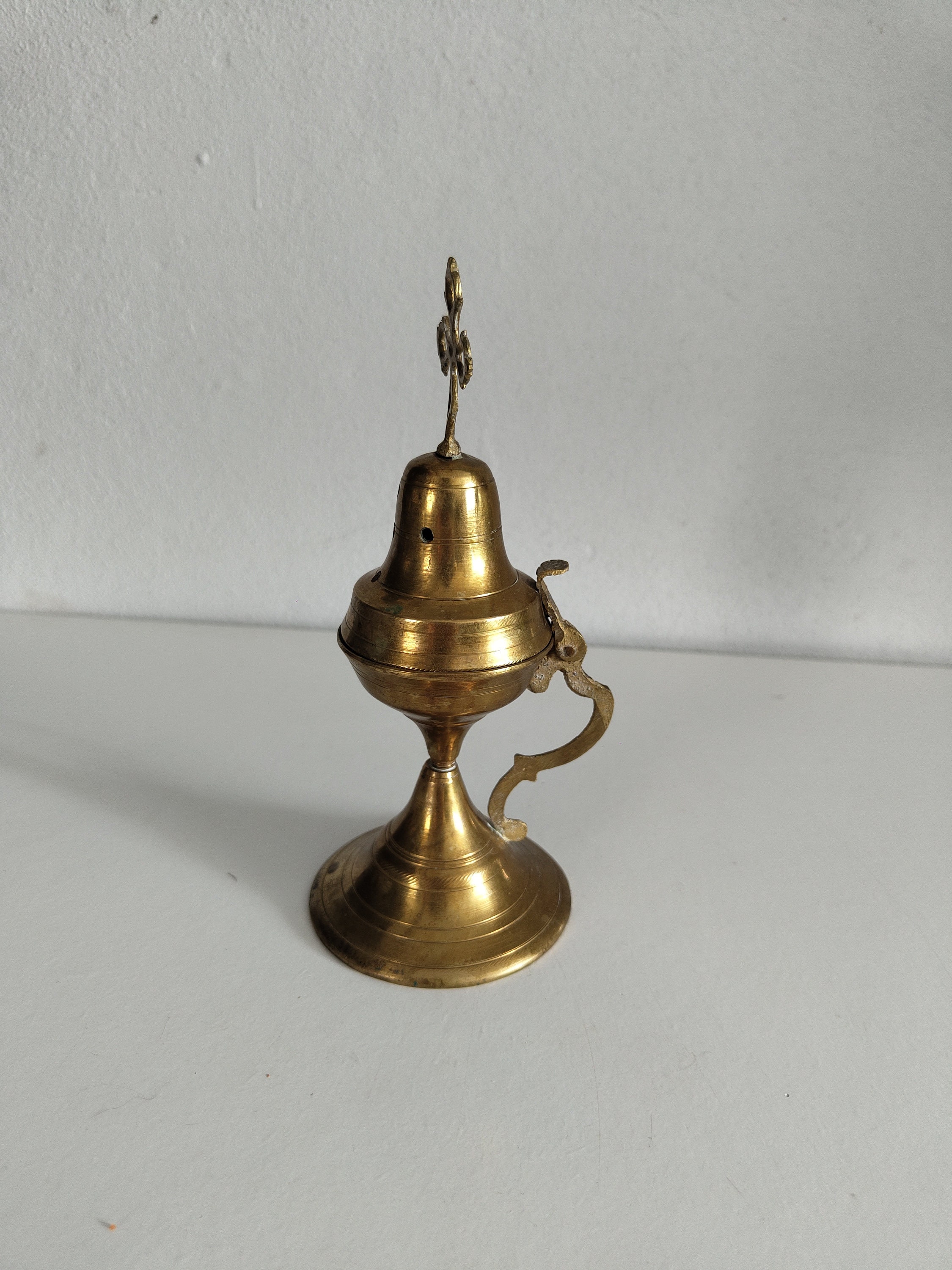 Festive Vintage Incense Burner - Brass Incense Burner - Brass Hand