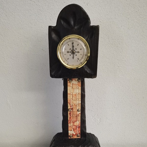 Vintage Wooden spain Barometer, Thermometer, Weather Station, Home Decor, Carved Wood Thermometer