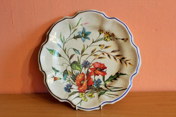 Plastic floral plates discount