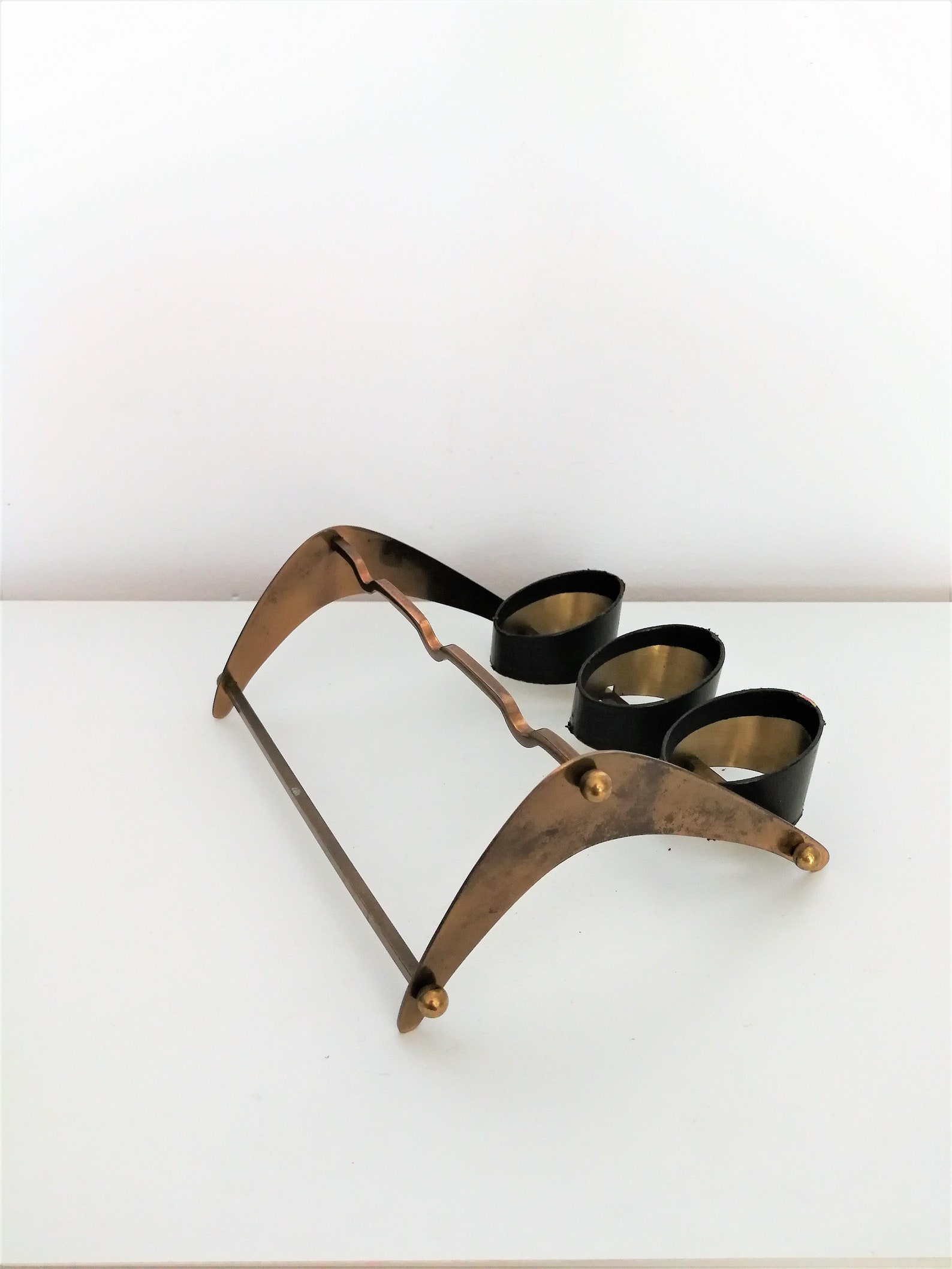 Vintage Brass Pipe Holder Stand Antique Triple Vintage Pipe Etsy