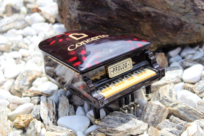 Trinket Box Plastic Grand Piano Music Box Jewelry Holder