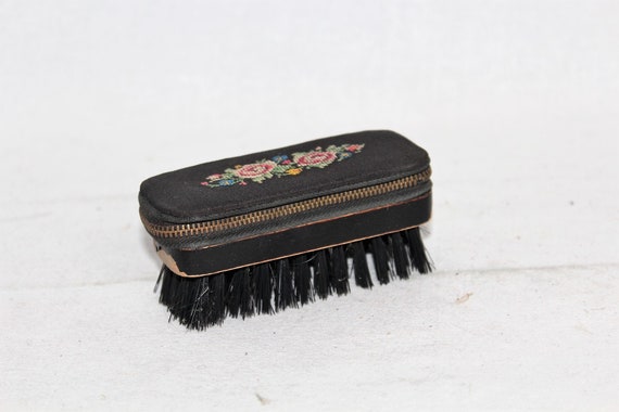 Vintage Grooming Kit, Antique Manicure Tools Set, Toiletry Vanity Case, Clothes Brush Travel Accessory