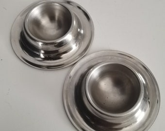 Vintage Egg Cups - Germany Kitchen Decor - pair Stainless Steel Egg Cups  - Mid Century Modern Metal Egg Cup , christmas gift .