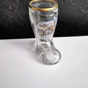 vintage / Glass boot shot glasses , troll shot glass boot / vintage barware / Sweet Little Glass Cowboy OR Cowgirl Boot , christmas gift