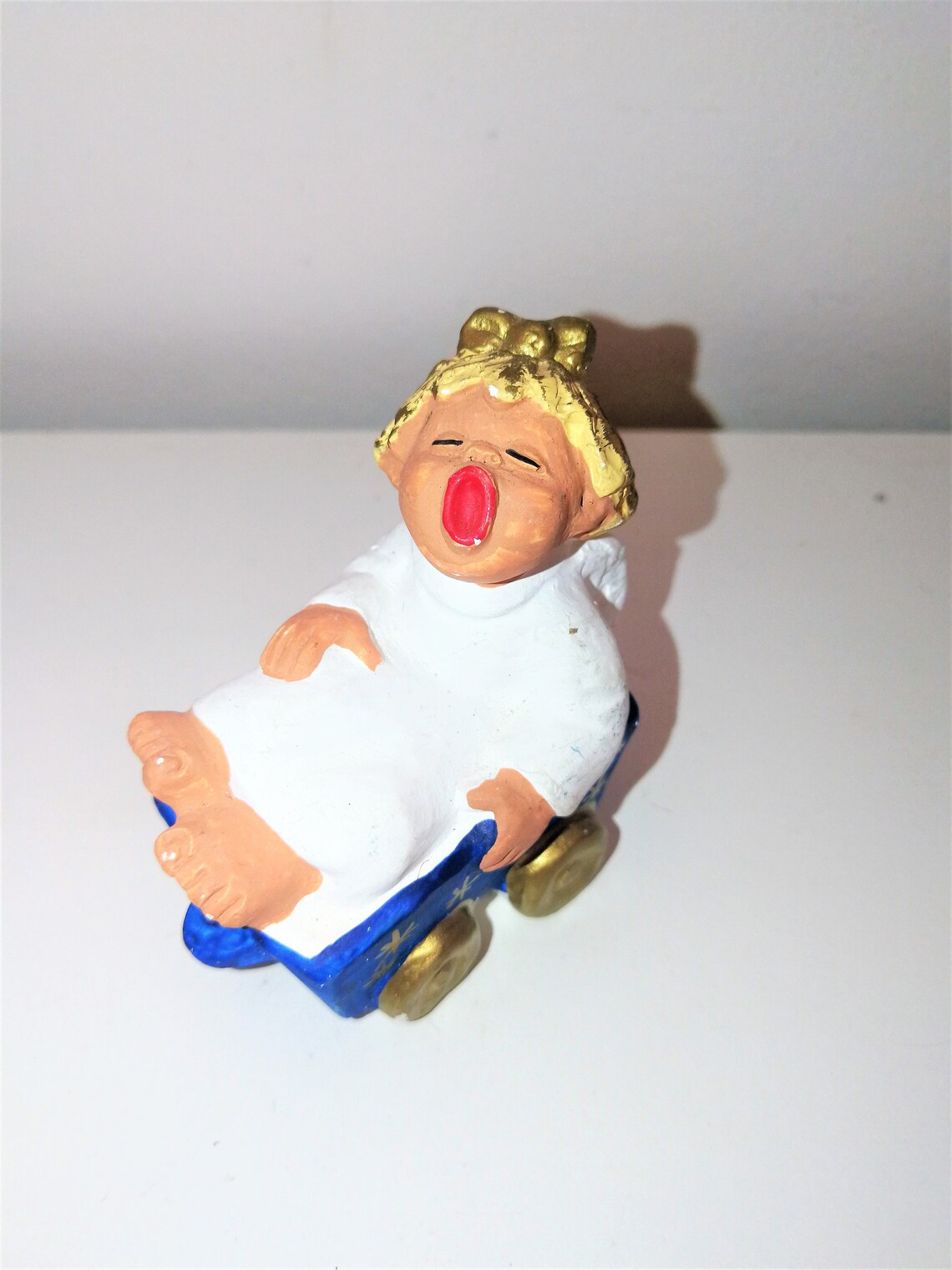 Vintage German Ceramic Figurine Baby With Pram Baby Figurine Etsy