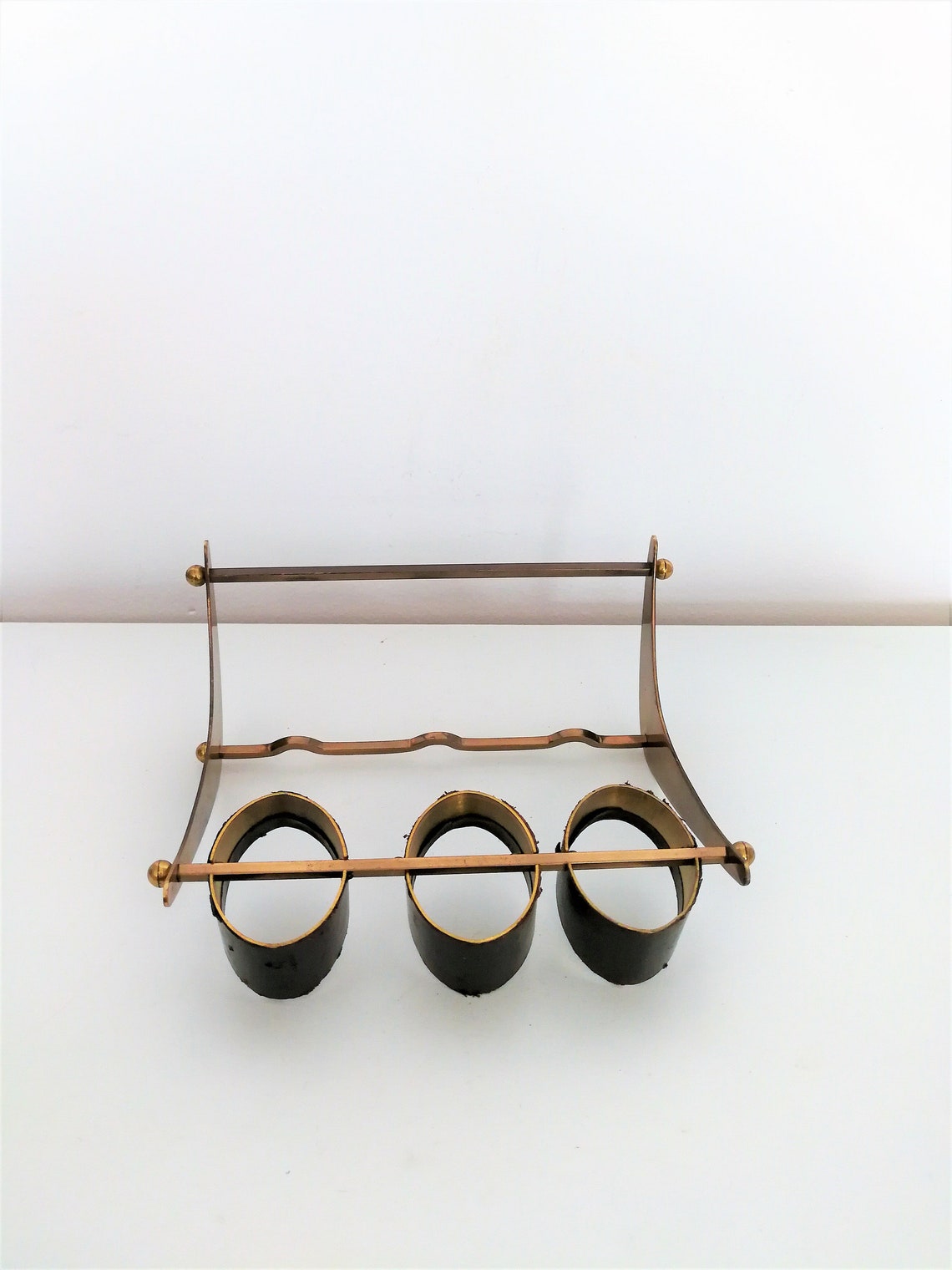 Vintage Brass Pipe Holder Stand Antique Triple Vintage Pipe Etsy