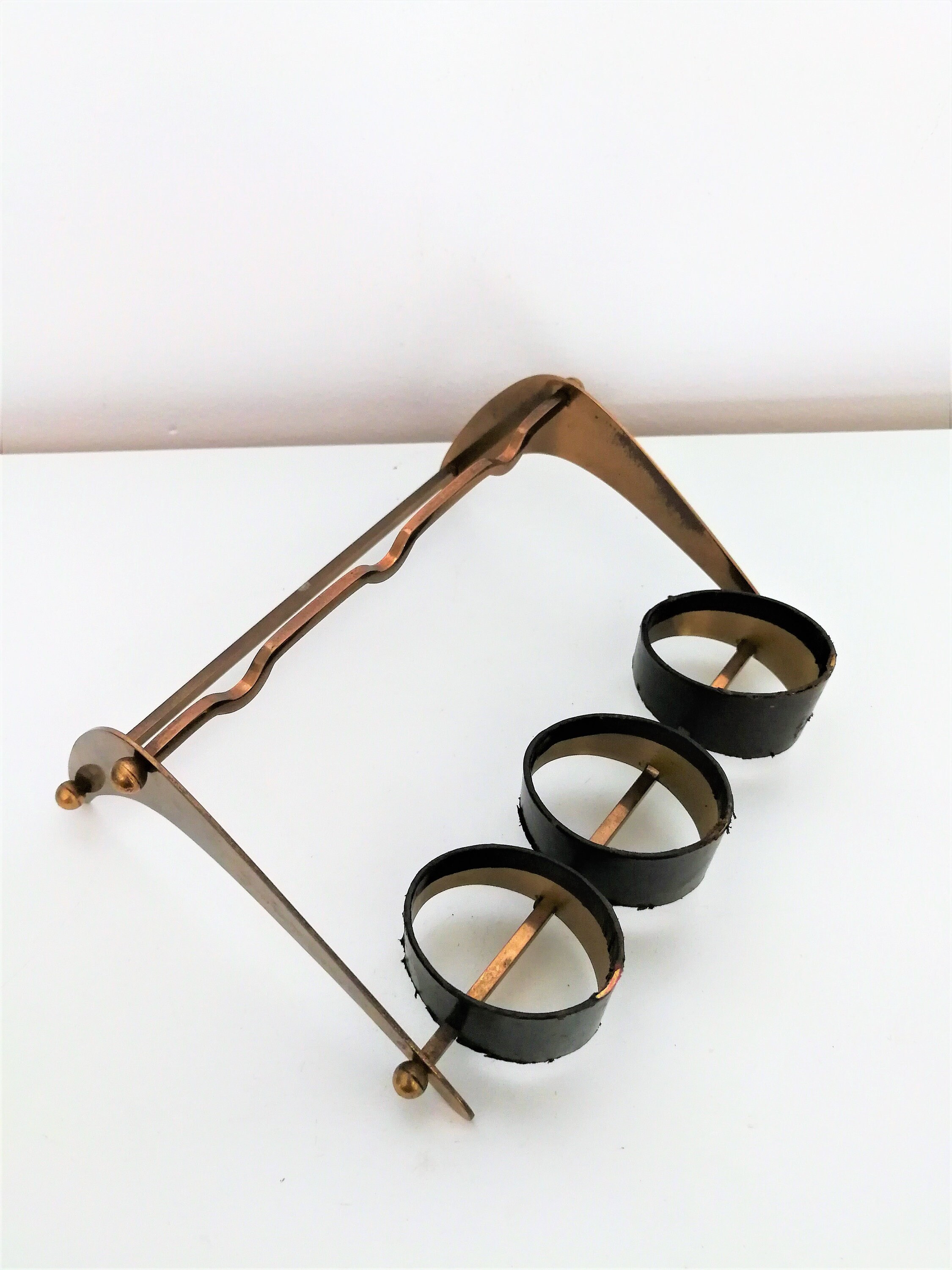 Vintage Brass Pipe Holder Stand Antique Triple Vintage Pipe Etsy