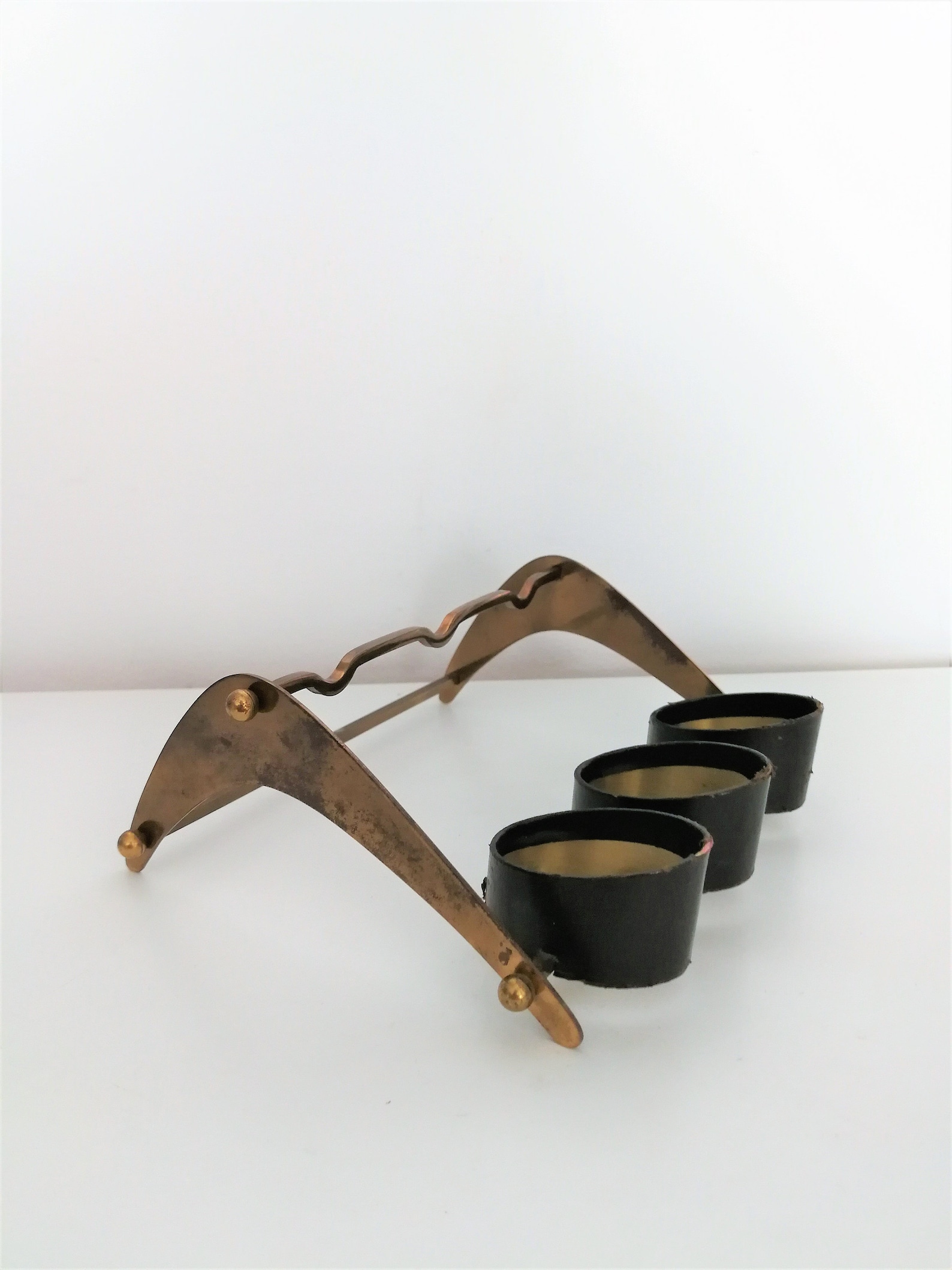 Vintage Brass Pipe Holder Stand Antique Triple Vintage Pipe Etsy