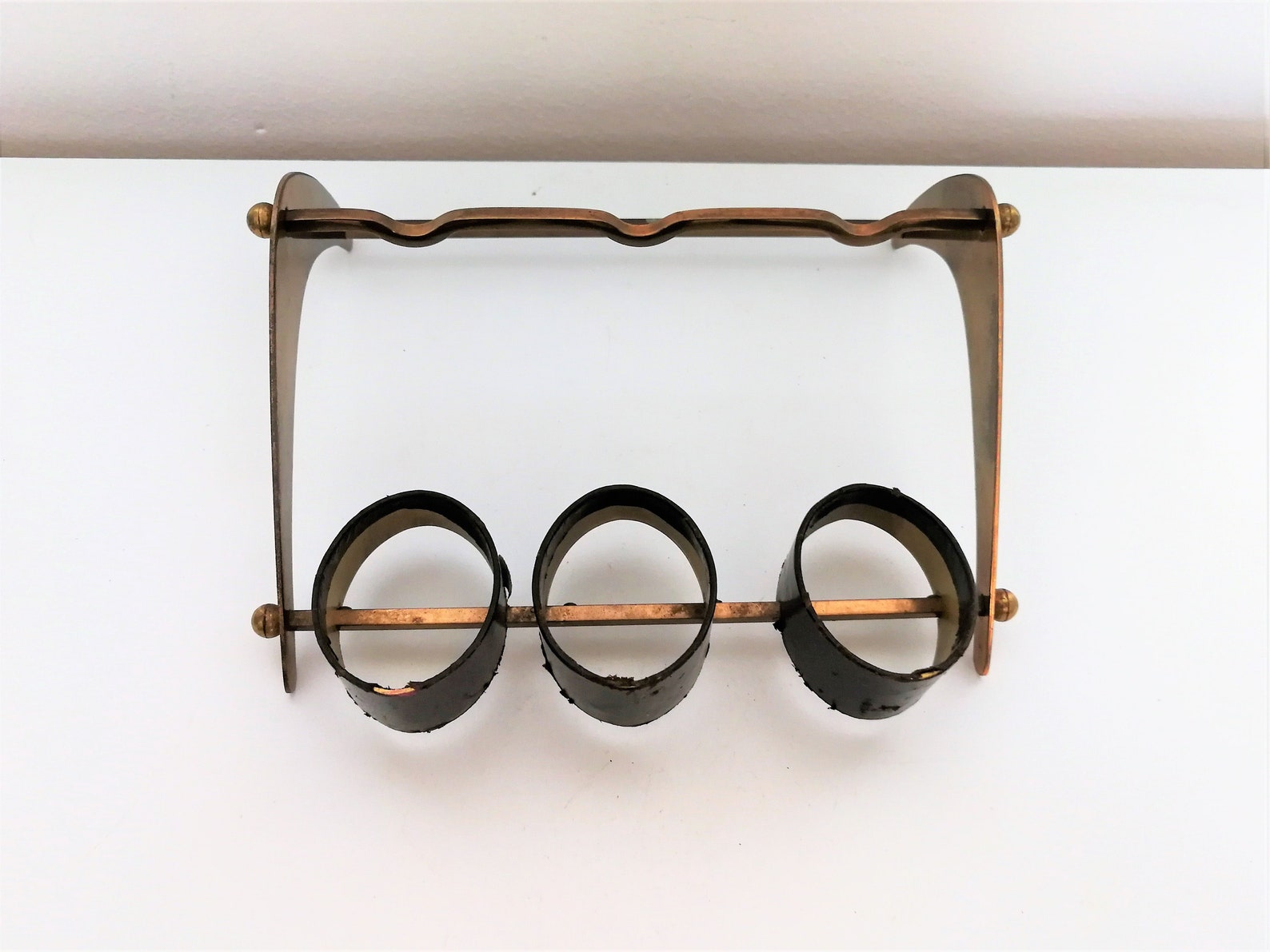Vintage Brass Pipe Holder Stand Antique Triple Vintage Pipe Etsy