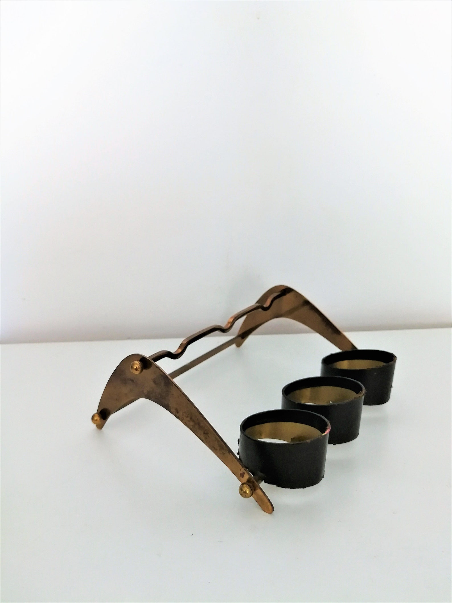 Vintage Brass Pipe Holder Stand Antique Triple Vintage Pipe Etsy
