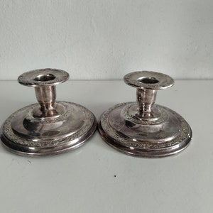 Par Vintage Nysolv 60 Silver Ljusstakar Norsk Ljusstake Skandinavisk Heminredning