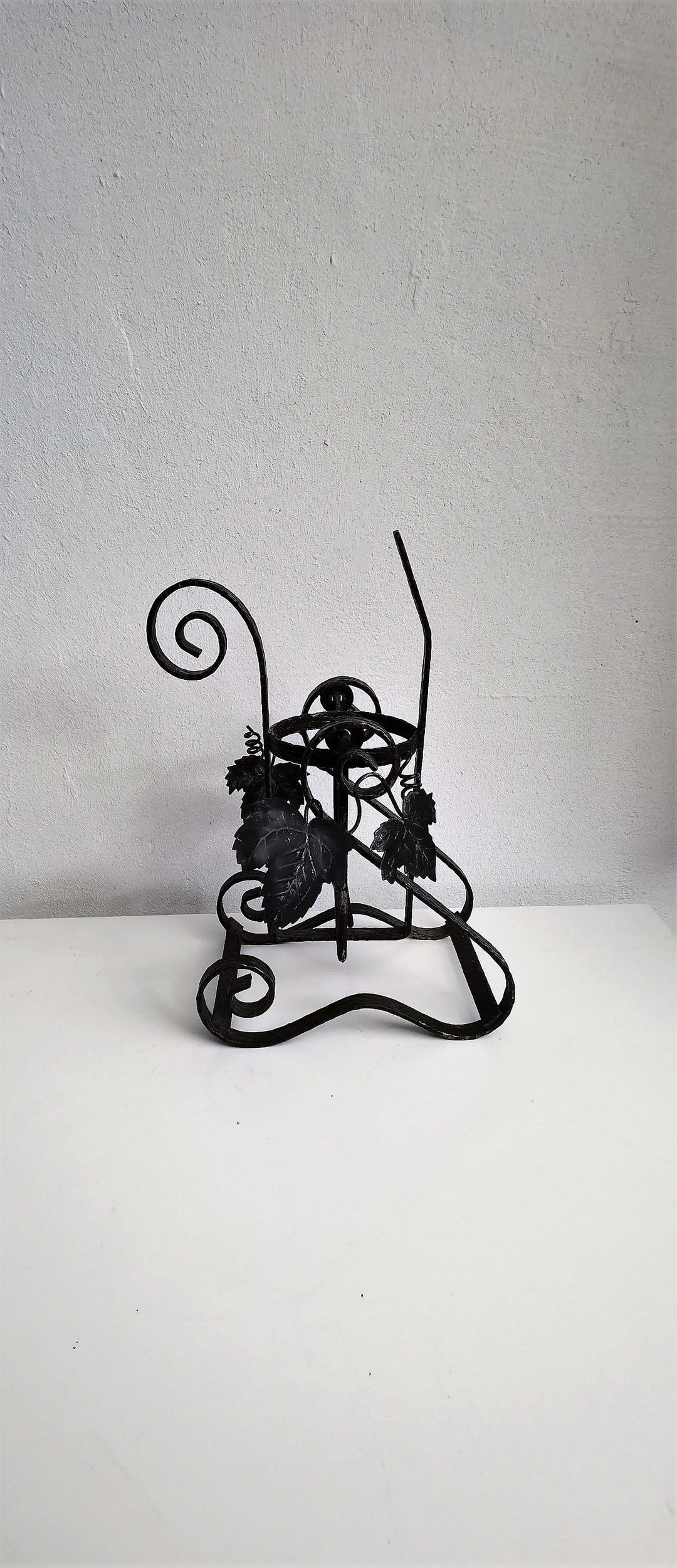 Vintage Antique Cast Iron Wine Rack, Bottle Holder, Bottle Carrier