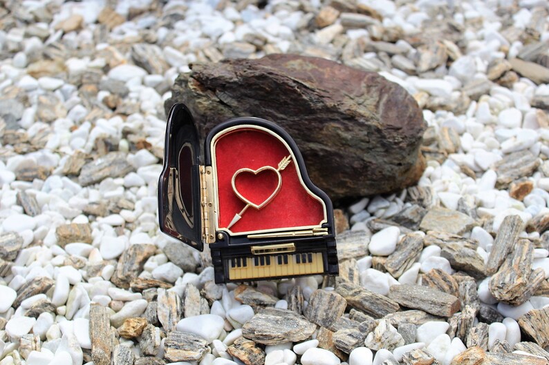 Trinket Box Plastic Grand Piano Music Box Jewelry Holder