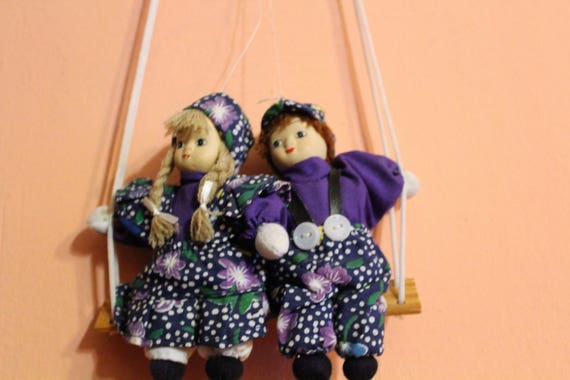 Vintage Pary Ceramiczne Lalki Porcelanowe Na Huśtawka Dziewczyna I Chłopiec Doll Wystrój Wnętrz