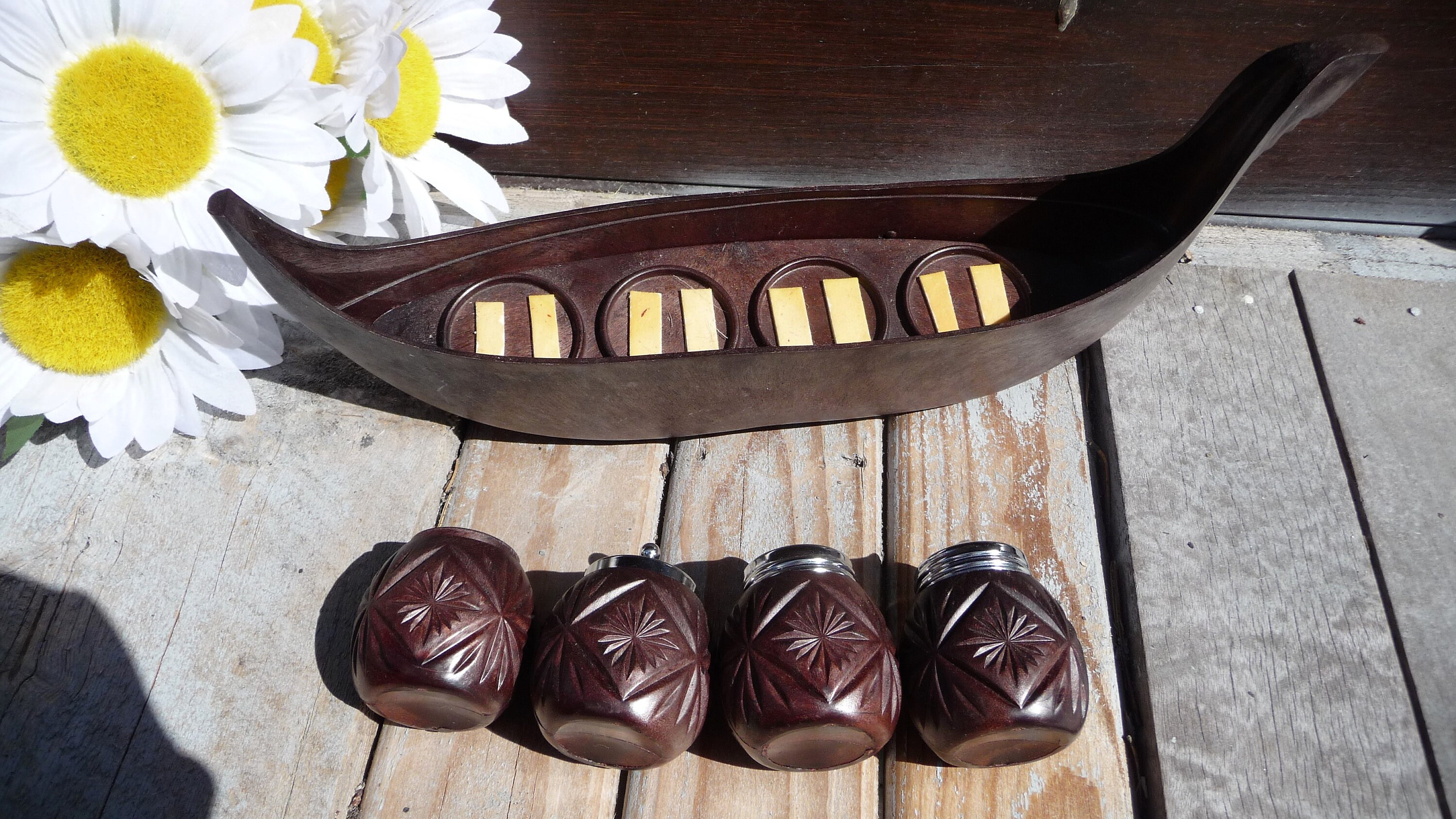 Vintage Hard Plastic Cruet Set With Boat Ship Shaped Tray Etsy Ireland