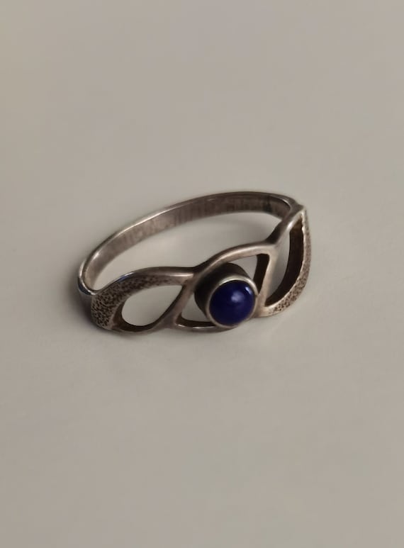 Vintage Soviet ring, Thin silver ring, Small ring… - image 1