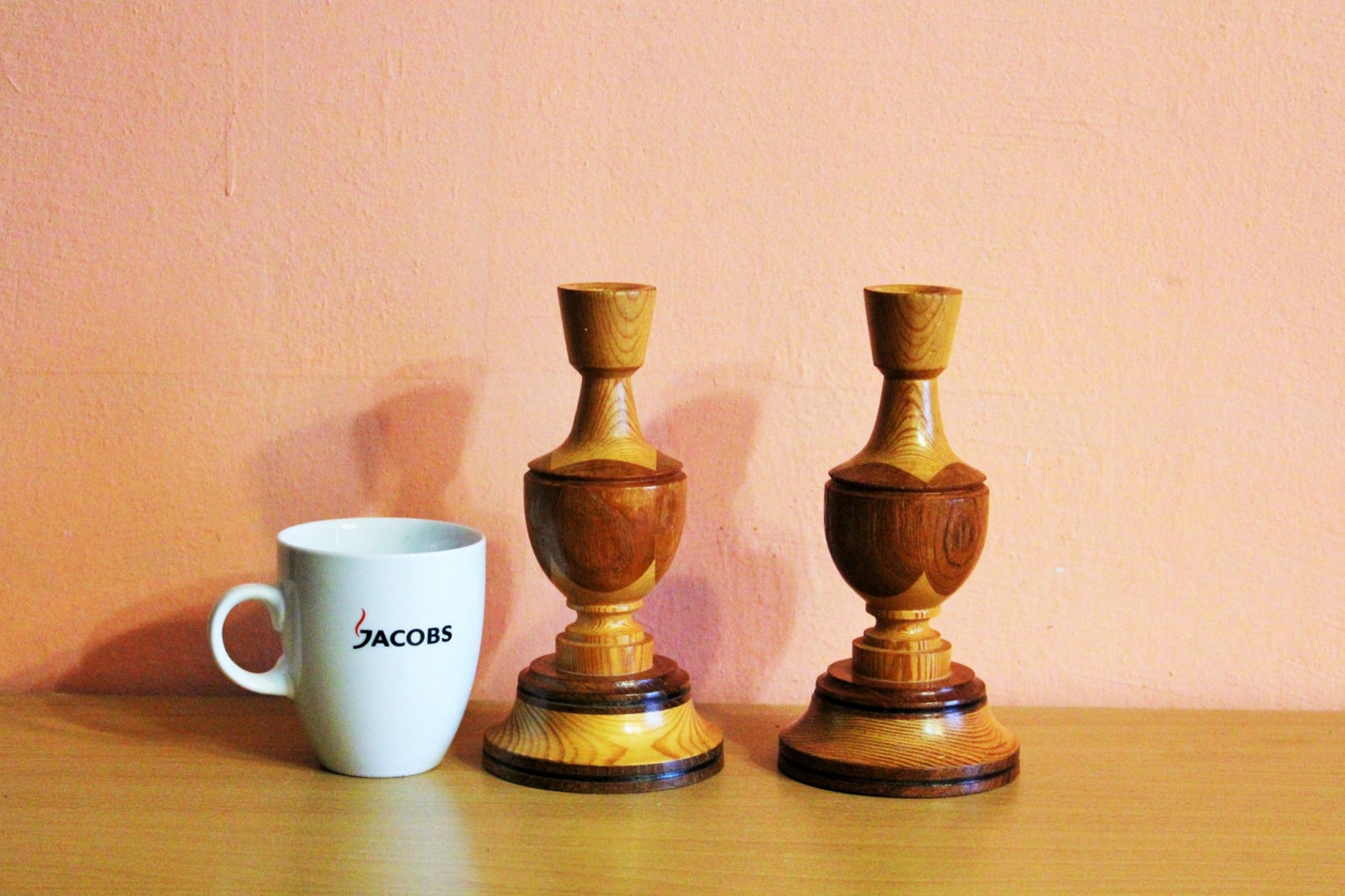 Solid Large Wood Candle Holders Set of 2 Wooden Candlestick Etsy