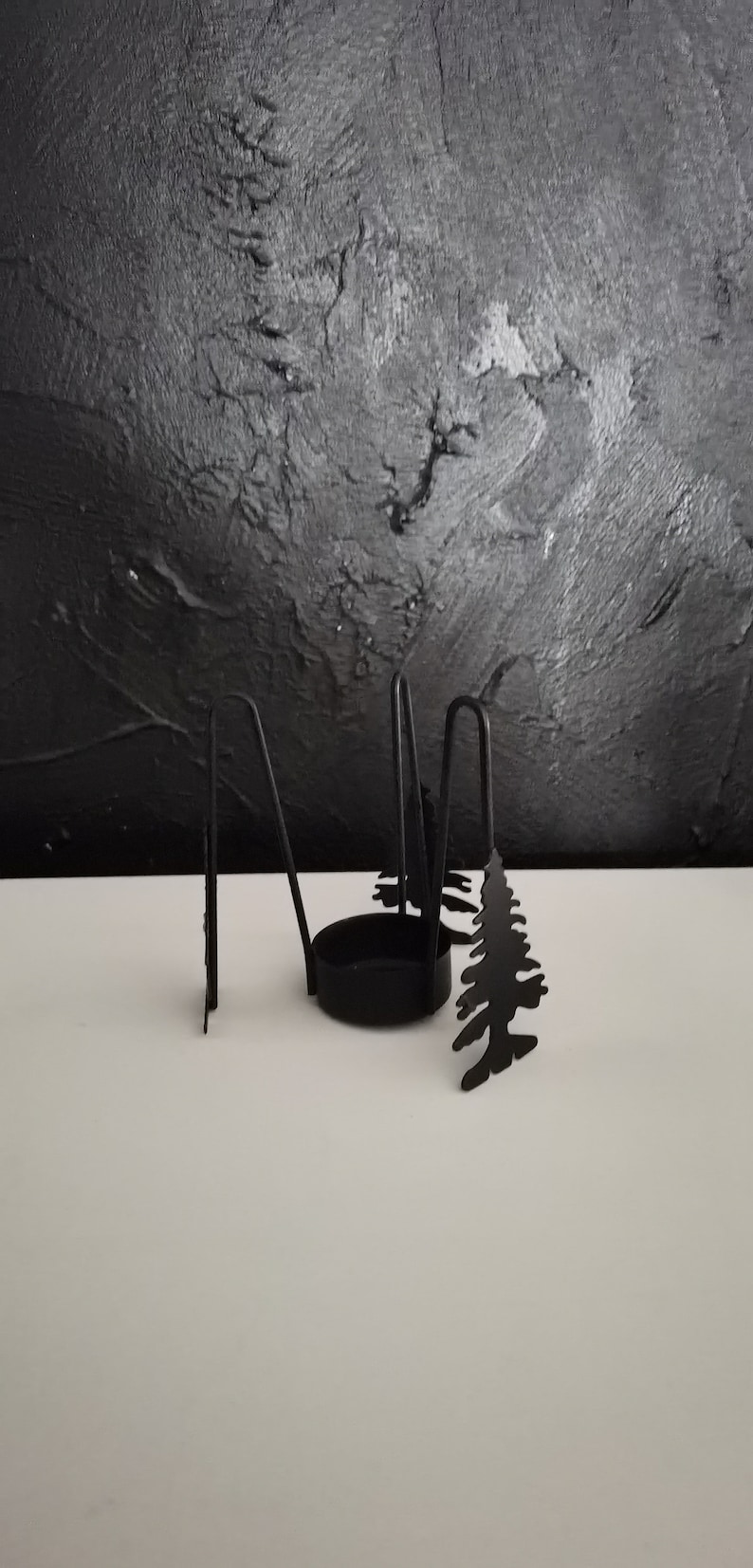 Vintage Swedish Black Metal Christmas Tree Candle Holder Etsy