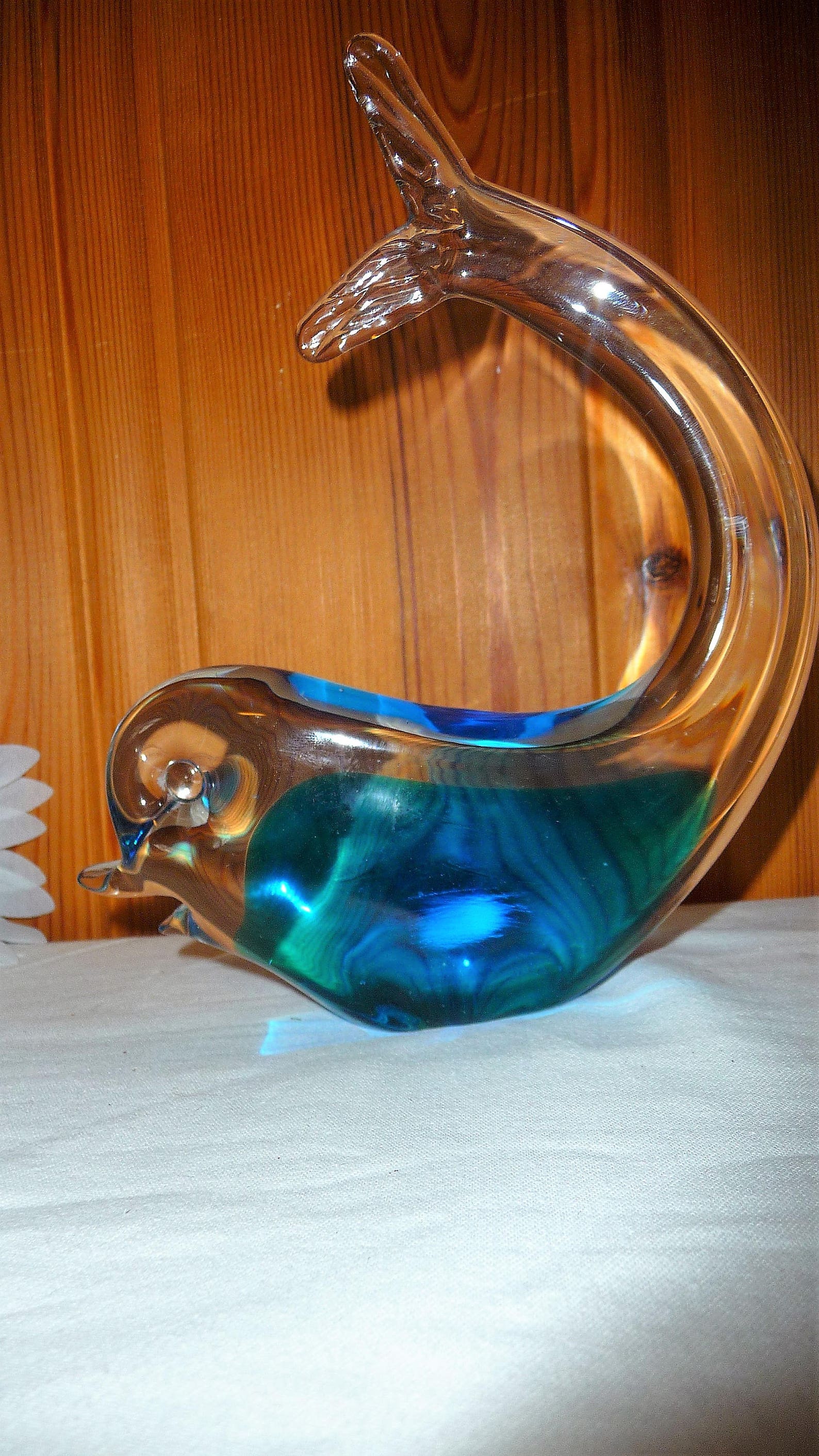 Vintage Glass Dolphin Figurine Figure Statue Paperweight Etsy