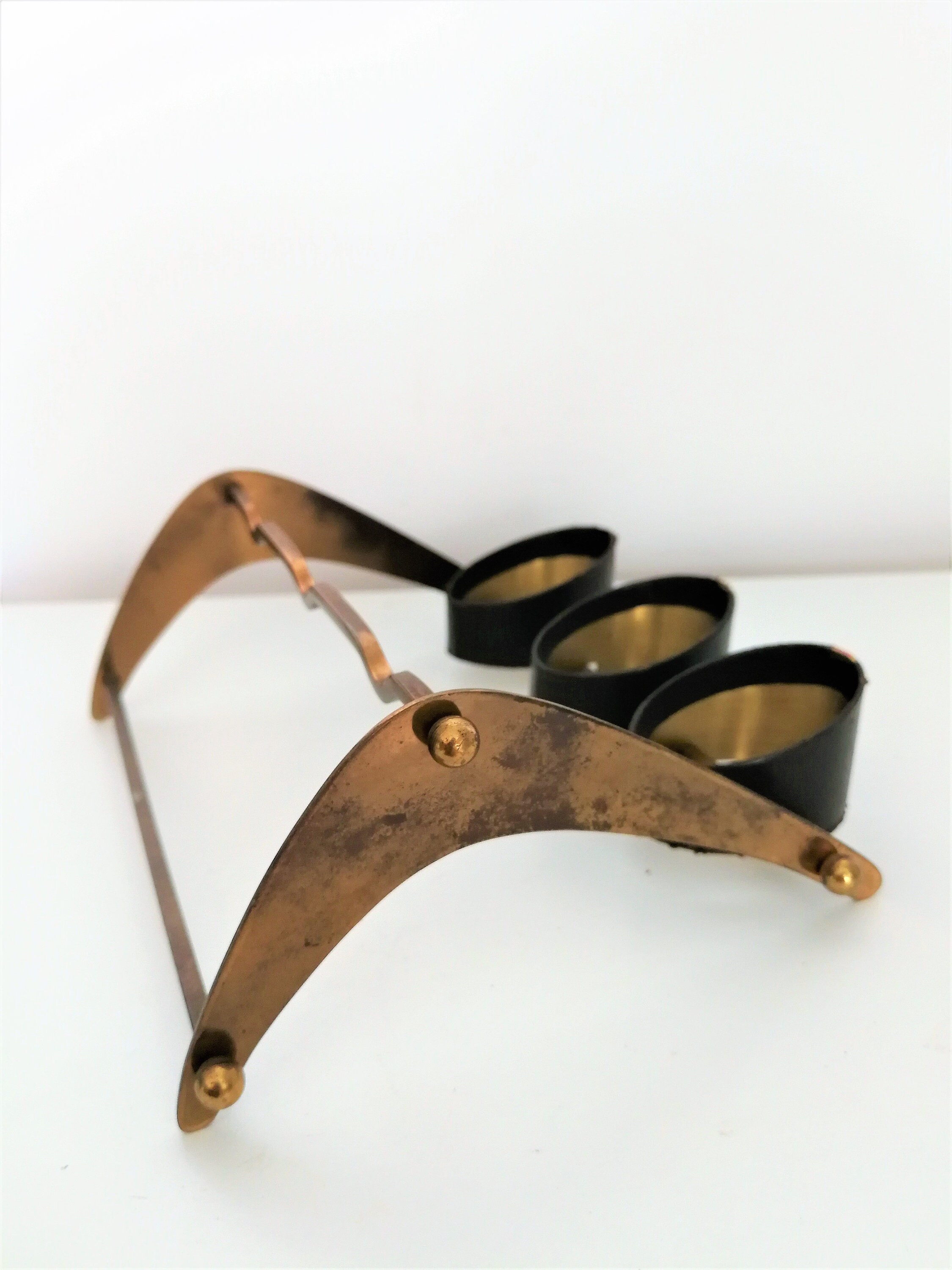 Vintage Brass Pipe Holder Stand Antique Triple Vintage Pipe Etsy