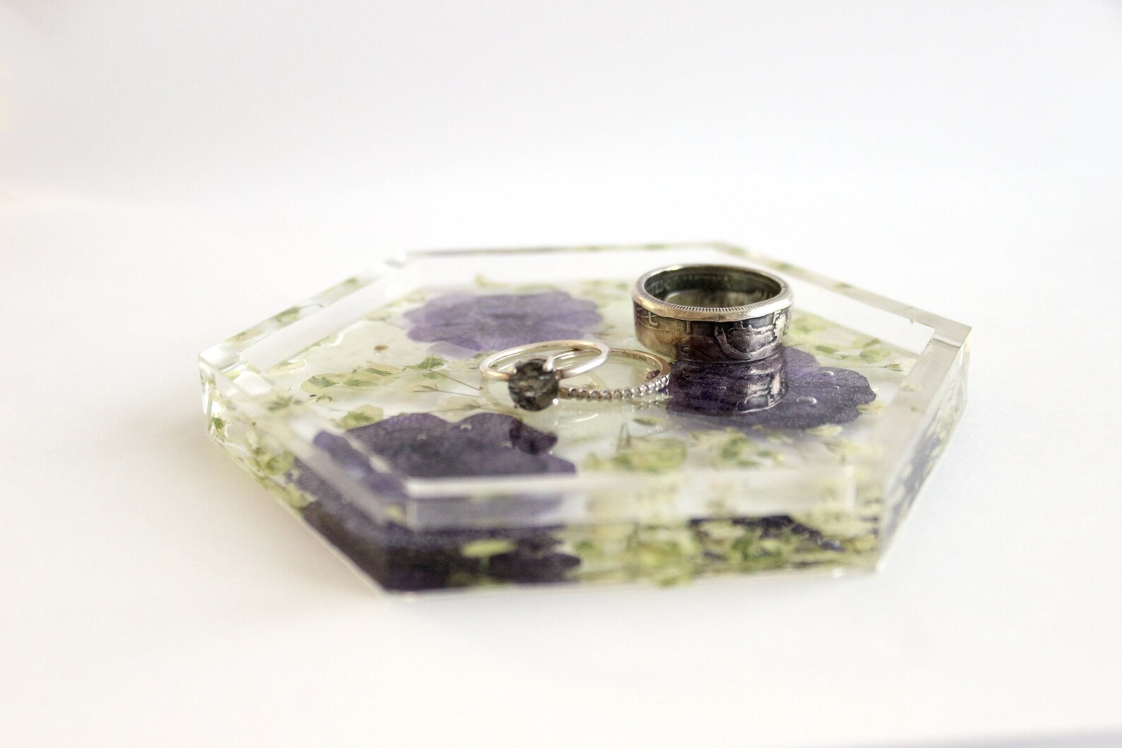 Real Flower Ring Dish Resin Ring Dish Bridal Bouquet Etsy