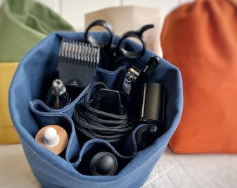 Men’s Dopp Kit | Upright Wash Bag | Organic Cotton Toiletry Organizer | Gift for Him | Handmade in Canada | Sustainable travel gift
