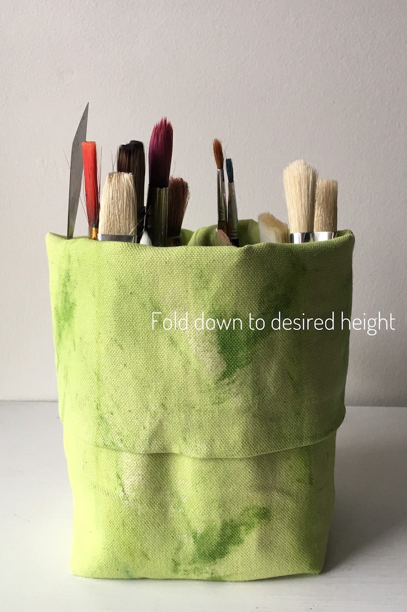 Portable makeup storage bag, toiletry case, organic canvas eco-friendly fabric bin with numerous internal pockets image 4