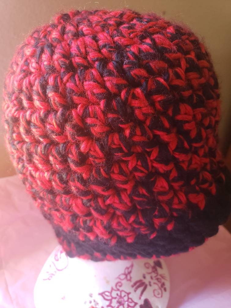 Red and Black Beanie