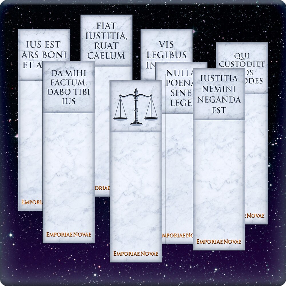 Justice 8 Legal Latin Quotation BookmarksLaw Student Lawyer Etsy