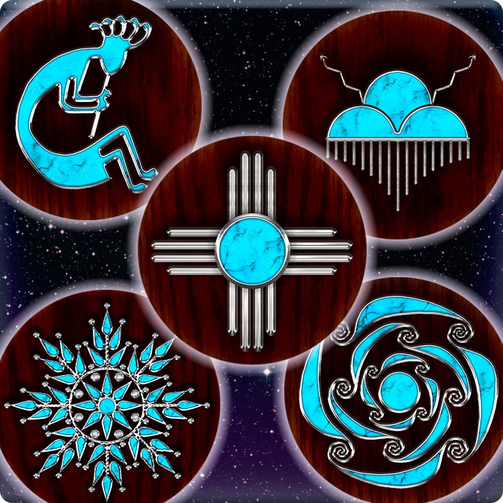 SOUTHWEST 38mm Circles Native Symbols Ornaments Instant Etsy
