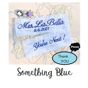 Say 'I Do' in Style with Our Customized Wedding Garter / Wedding Garter Single / Set / Personalized Last name and Date / Your Something Blue