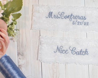 Personalized Wedding Garter, Set or Single, Something Blue, You're Next/Nice Catch, Bridal Gift, Most Next Day Shipping