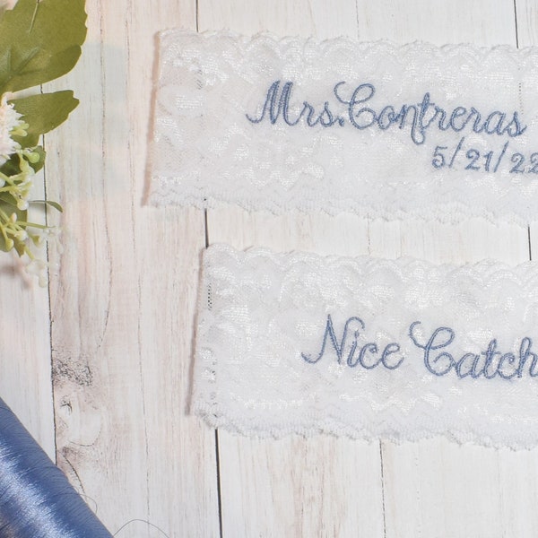 Personalized Wedding Garter, Set or Single, Something Blue, You're Next/Nice Catch, Bridal Gift, Most Next Day Shipping